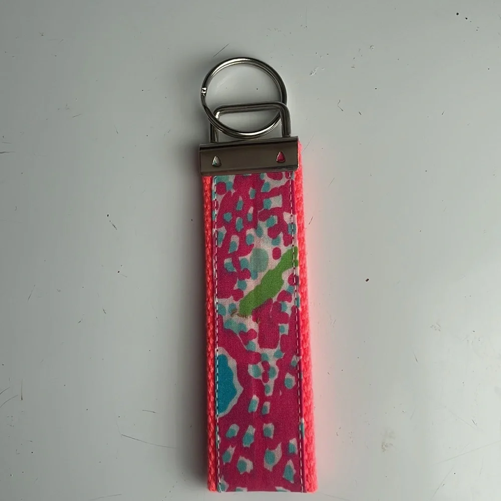 Keychain little fabric sorority sister pink colorful